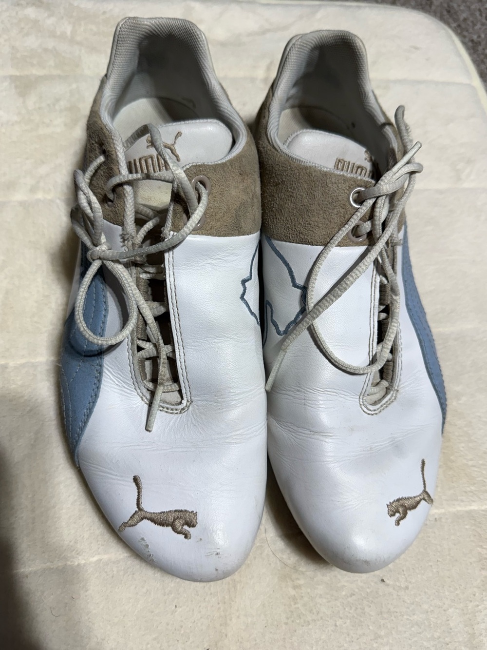 Womens Puma Future Cat Vintage White & Beige Casual Sneakers sise 9.5